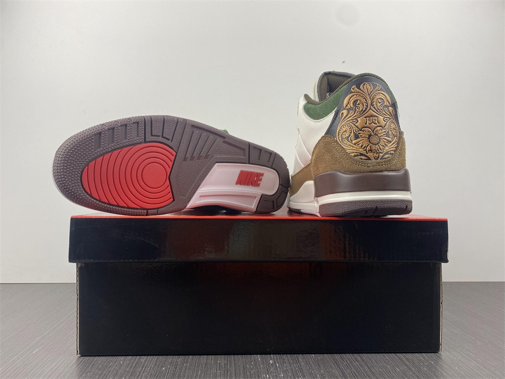 air jordan 3 retro se white dark brown green shoes