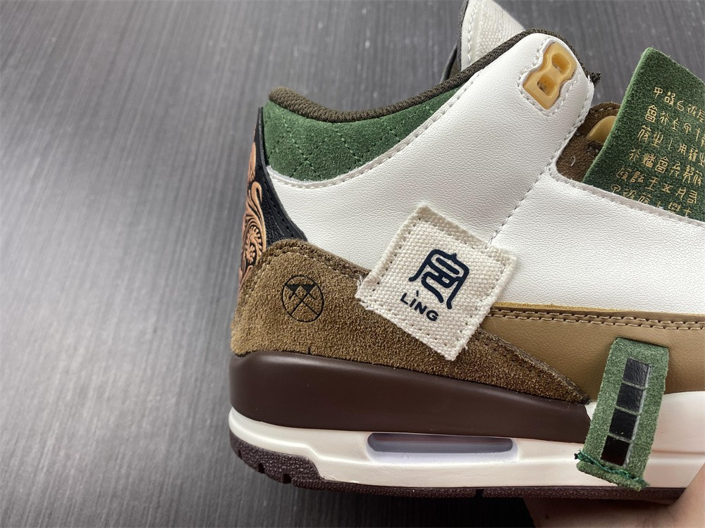 air jordan 3 retro se white dark brown green shoes