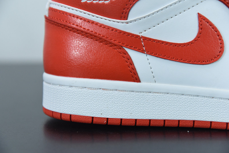 air jordan 1 mid in orange and white bq6472-116