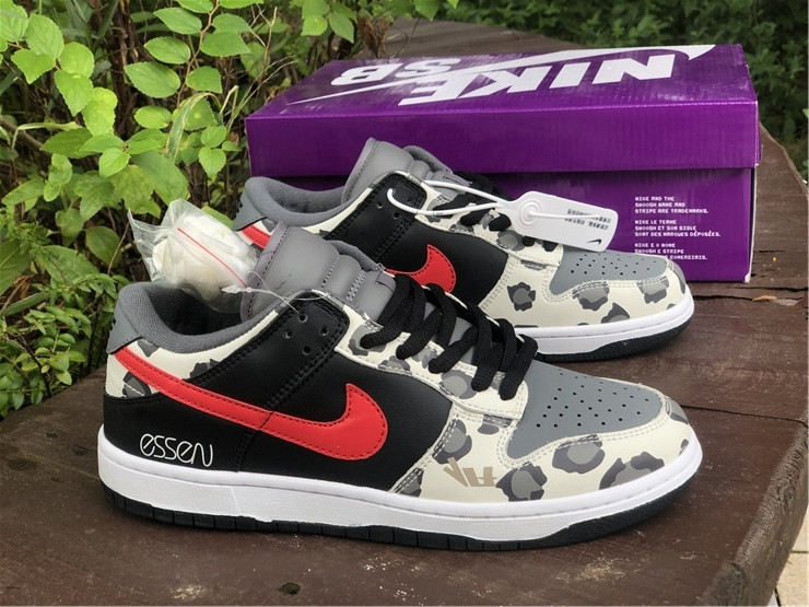 nike sb dunk low grey black university red cu1727-006