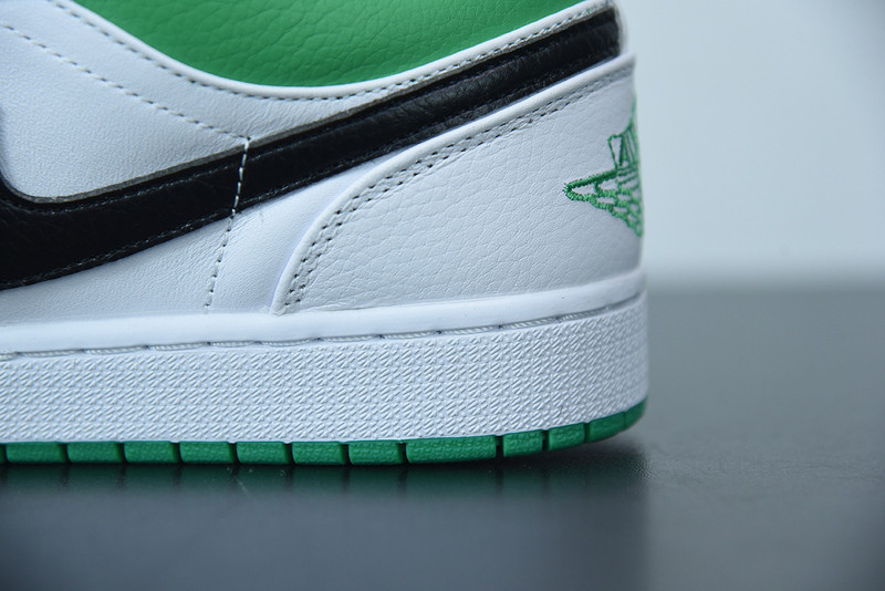air jordan 1 low white lucky green black 553558-129