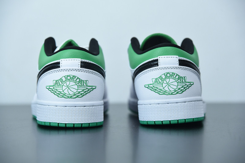 air jordan 1 low white lucky green black 553558-129