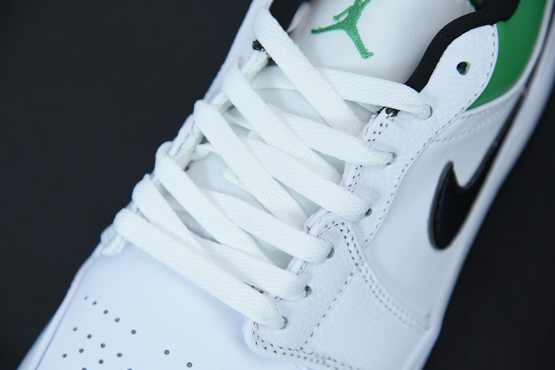 air jordan 1 low white lucky green black 553558-129