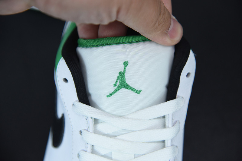 air jordan 1 low white lucky green black 553558-129