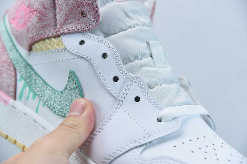 air jordan 1 mid paint drip dd1666-100