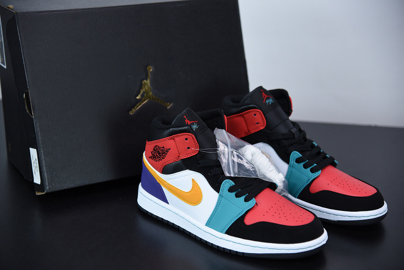 air jordan 1 mid "multi-color" 554724-125