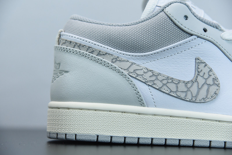 air jordan 1 low prm with grey elephant print dh4269-100