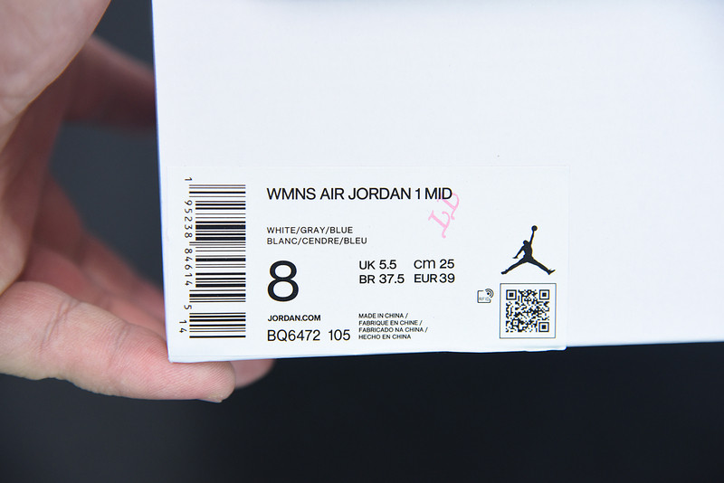 air jordan 1 mid grey blue bq6472-105