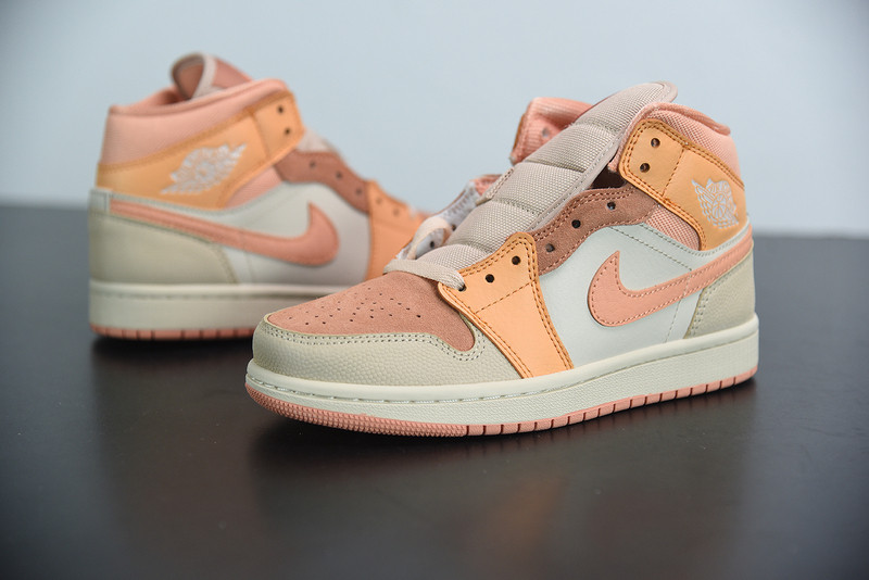 air jordan 1 mid apricot orange dh4270-800