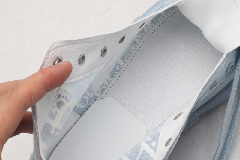 dio* b23 oblique high-top white sneaker