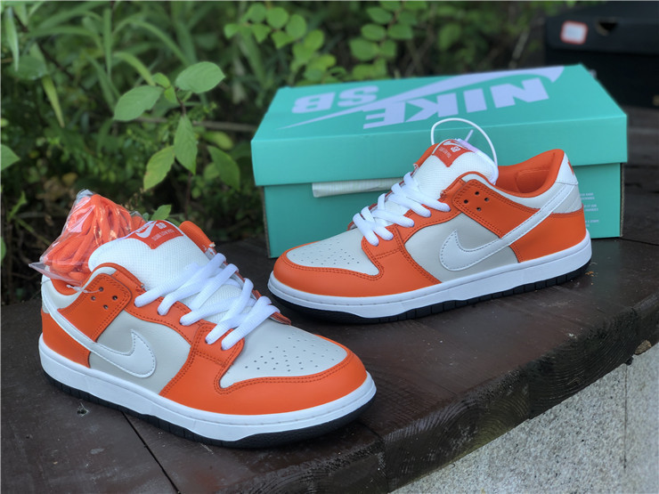 nike sb dunk low white orange black sale bq6817-806