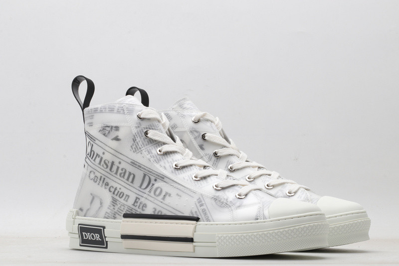 dio* b23 oblique high-top white sneaker