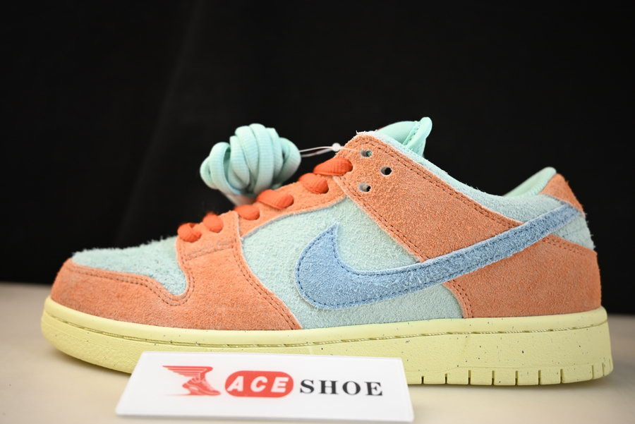 nike sb dunk low orange noise aqua dv5429-800