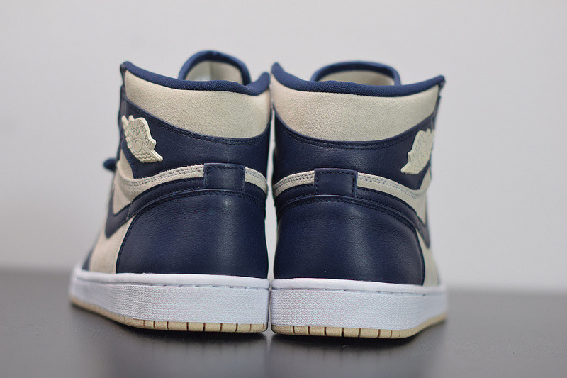 air jordan 1 retro prem "navy cream" aq9131-401