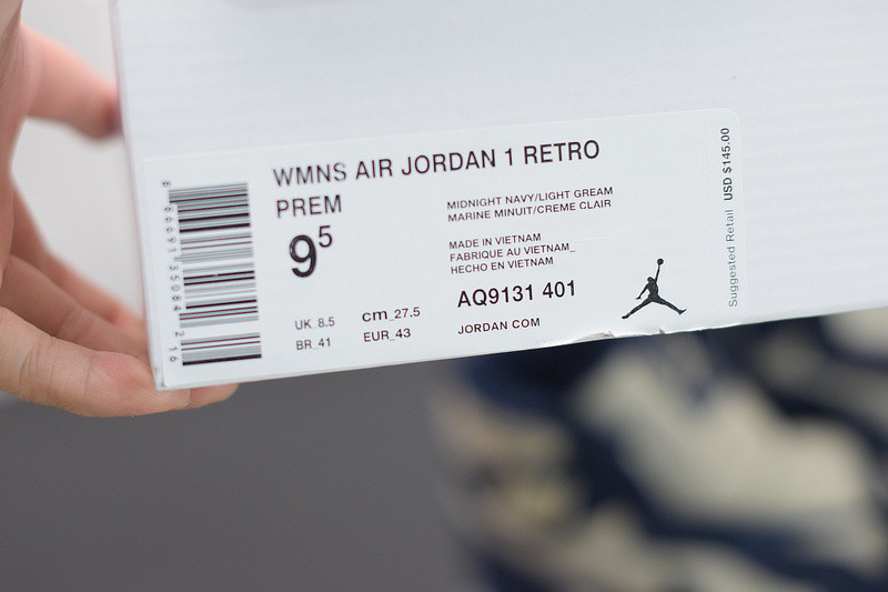 air jordan 1 retro prem "navy cream" aq9131-401