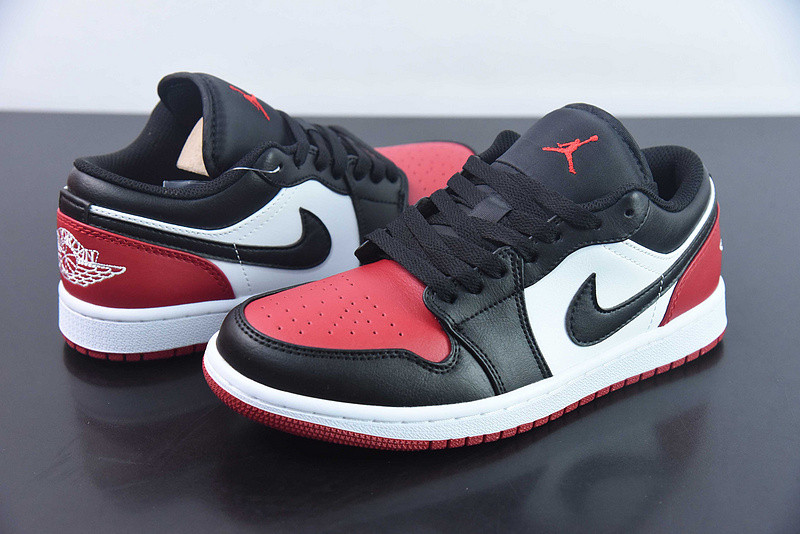 nike air jordan 1 low bred toe 2.0 (gs) 553560-161