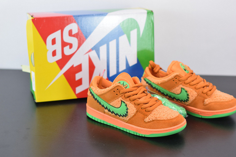 grateful dead x nike sb dunk low “orange bear” cj5378-800