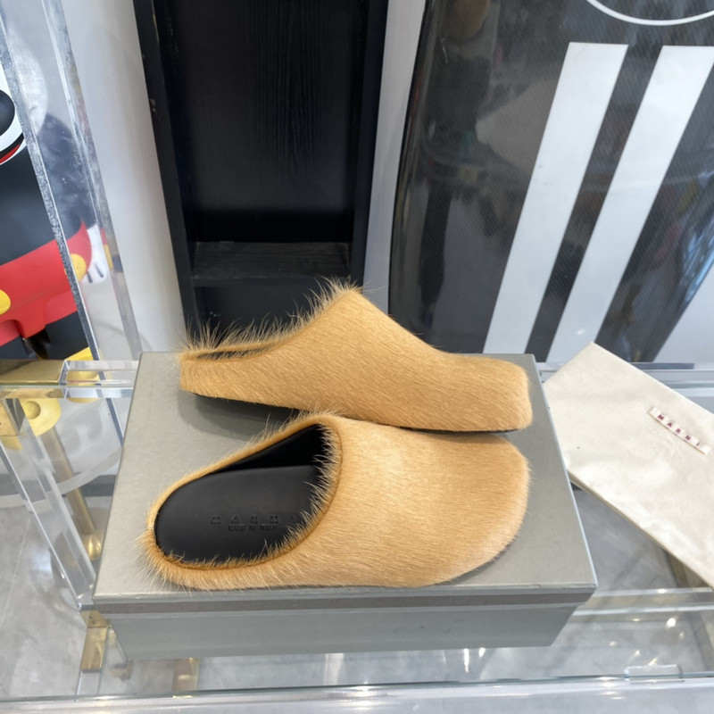 marni calf hair slippers