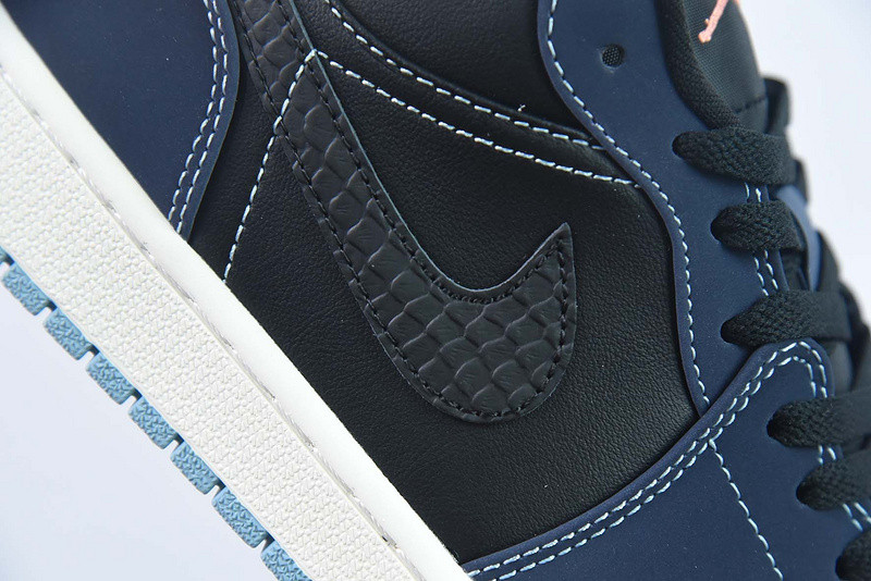 air jordan 1 low navy black snakeskin fj5478-010