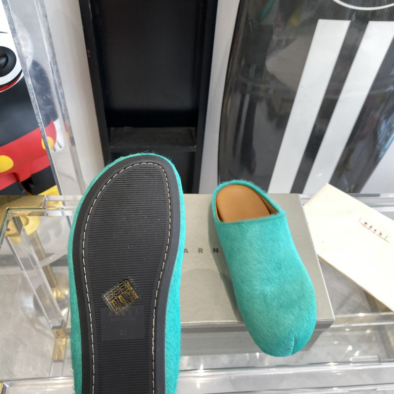 marni calf hair slippers