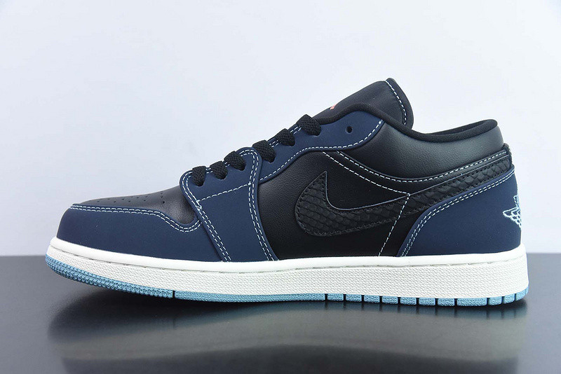 air jordan 1 low navy black snakeskin fj5478-010