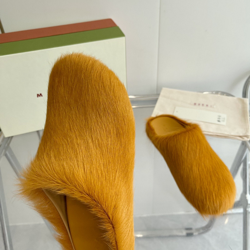 Marni calf hair slippers