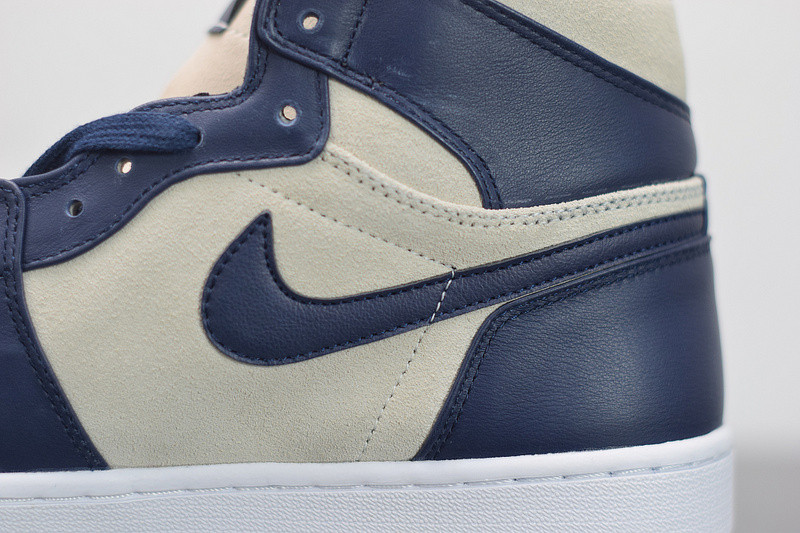 air jordan 1 retro prem "navy cream" aq9131-401