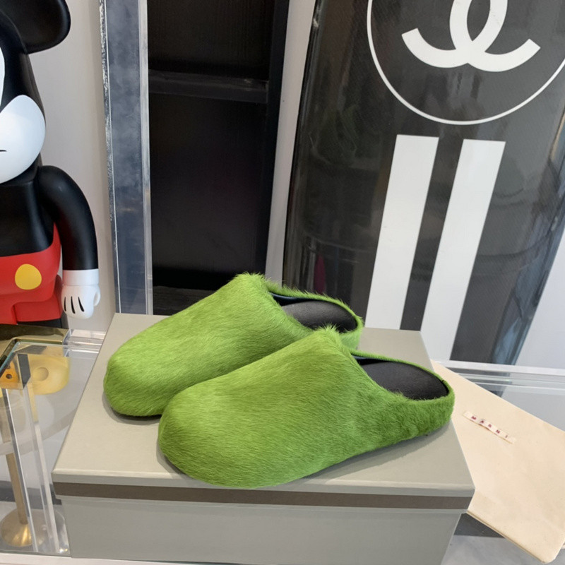 marni calf hair slippers
