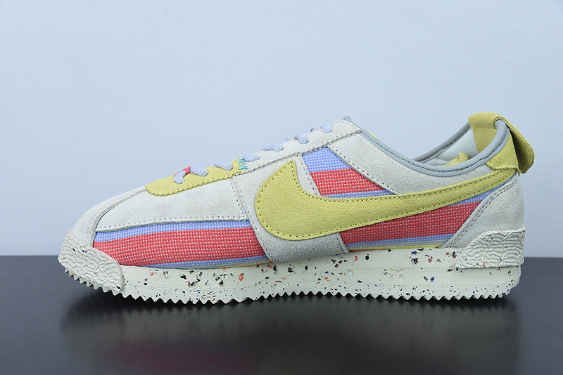 union x nike cortez yellow purple red dr1413-100