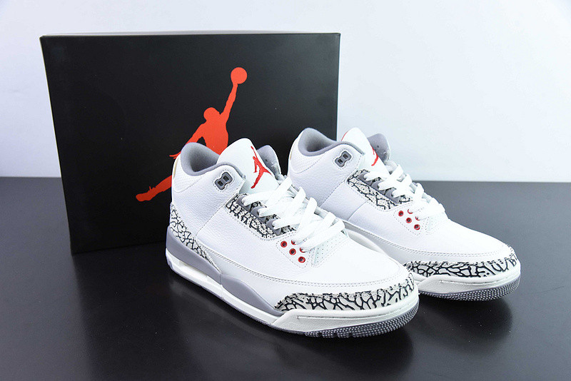 air jordan 3 "summit white/fire red" ct8532-106