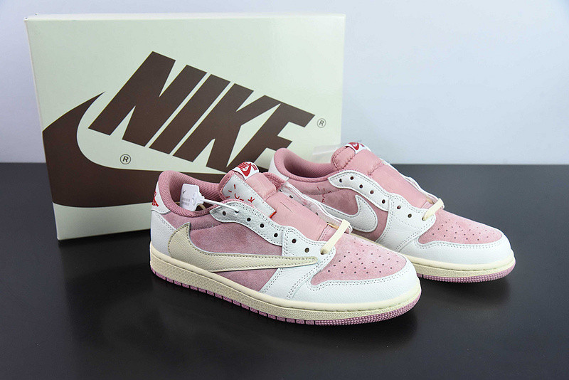 travis scott x air jordan 1 low og "shy pink" dm7866-106