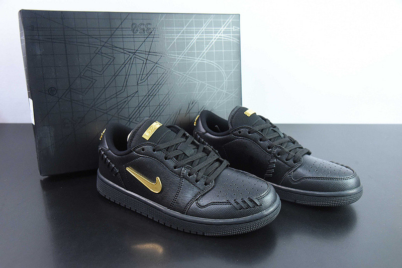 air jordan 1 low method of make “black/metallic gold” fn5032-007
