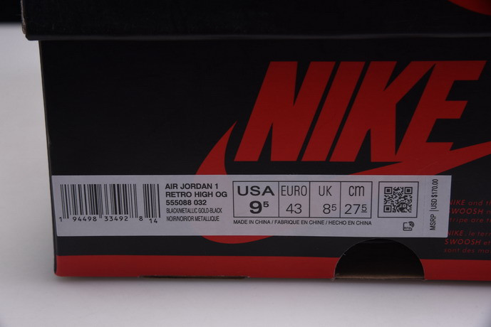 air jordan 1 retro high og “black gold” 555088-032