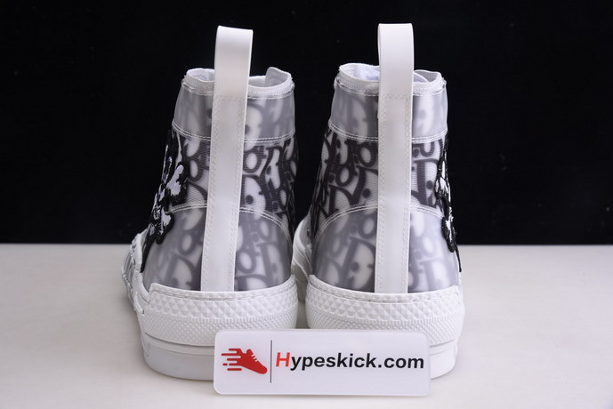 dio* b23 oblique high-top white sneaker