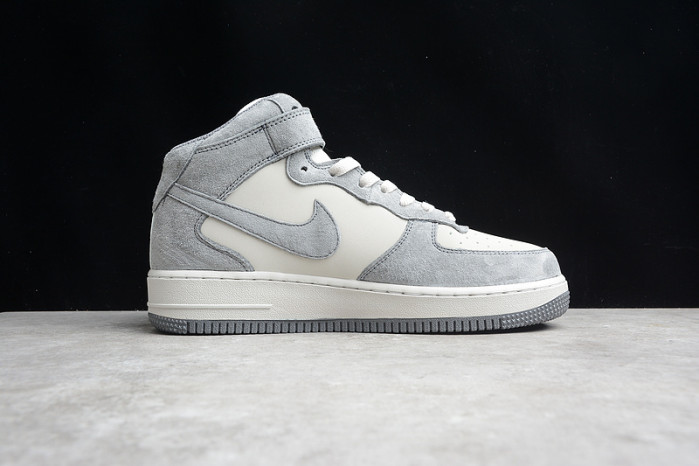 Nike Air Force 1 07 Mid Wolf Grey Dark Grey White Shoes CW2288-668