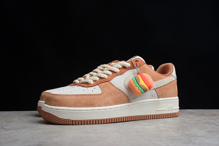 Nike Air Force 1 07 Low ESS Wheat Orange White Shoes CW2288-855