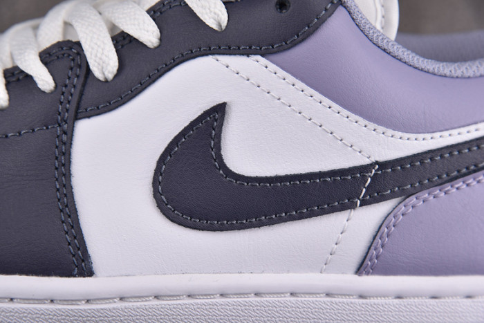 Air Jordan 1 Low White/Dark Blue Grey/Purple 553558-145