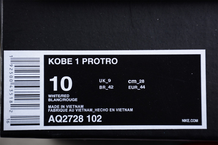 Nike Kobe 1 Protro White Black Red (All Star) AQ2728-102
